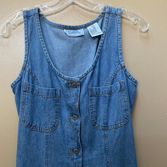 True Blue Denim Sleeveless Maxi Dress Casual Size 5/6 - Picture 4 of 12